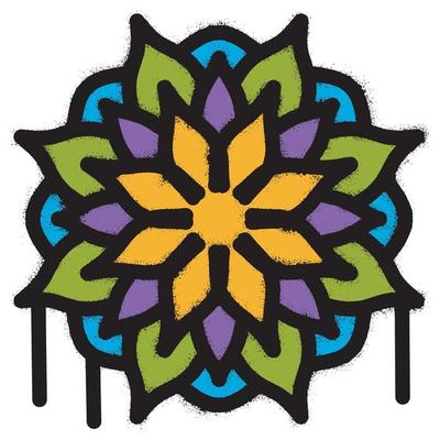 Abstract floral ornament wall graffiti Mandala pattern
