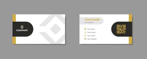 Modern Business Card Design with White Background and Golden. vector