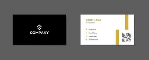 Simple Minimalist Business Card with Two Sided Black and White. vector