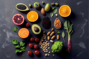 illustration of healthy food clean eating selection photo