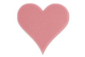 pink valentine made of cardboard isolated on white photo