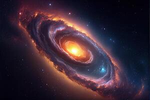 illustration of Milky Way Galaxy colliding with Andromeda Galaxy, universal and outer space photo