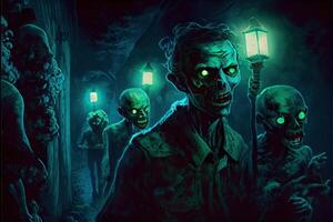 illustration of the fact that the zombies were naturally bioluminescent made the hoards of them oddly beautiful at night photo