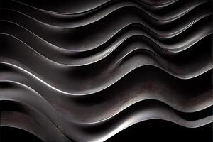 illustration of black wavy abstract layer as panorama background, gain and metal photo