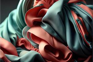 illustration of soft colorful fabric texture and background photo