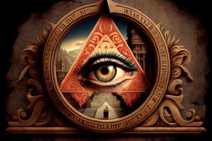 illustration of history and secrets of Illuminati concept photo
