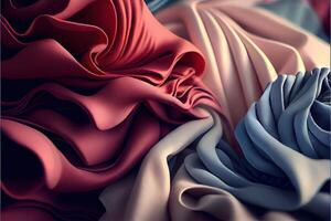 illustration of soft colorful fabric texture and background photo