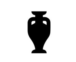 euro 2024 Alemania trofeo logo negro símbolo europeo fútbol americano final diseño vector ilustración