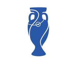euro trofeo azul europeo fútbol americano final diseño ilustración vector