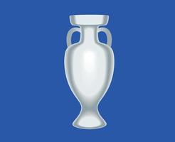 euro 2024 uefa trofeo gris símbolo europeo fútbol americano final diseño vector ilustración con azul antecedentes