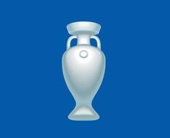 euro 2024 uefa trofeo oficial logo gris símbolo europeo fútbol americano final diseño vector ilustración con azul antecedentes