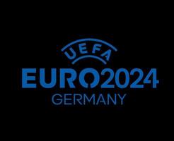 Euro 2024 Germany Symbol logo official Name Blue European Football final Design illustration Vector With Black Background