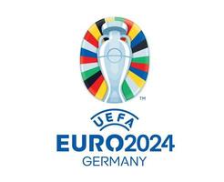 euro 2024 Alemania símbolo oficial logo europeo fútbol americano final diseño vector ilustración