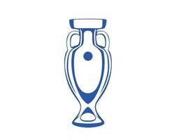 Euro Trophy Symbol Blue European Football final Design illustration Vector