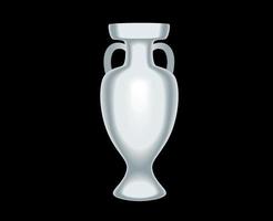 Euro 2024 Uefa Trophy Gray Symbol European Football final Design Vector illustration With Black Background