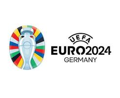 euro 2024 Alemania oficial logo con nombre símbolo europeo fútbol americano final diseño vector ilustración