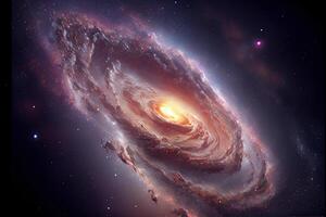 illustration of Milky Way Galaxy colliding with Andromeda Galaxy, universal and outer space photo