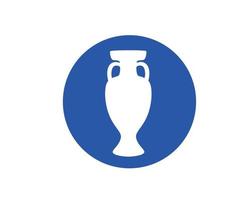 euro 2024 Alemania trofeo oficial logo símbolo europeo fútbol americano final diseño vector ilustración azul