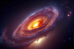 illustration of Milky Way Galaxy colliding with Andromeda Galaxy, universal and outer space photo