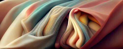 illustration of soft colorful fabric texture and background photo