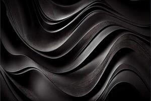 illustration of black wavy abstract layer as panorama background, gain and metal photo