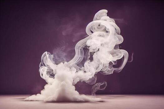 illustration of White curve fog, smoke, clouds, fire and dark background with spotlight. Abstract illustration art. Pattern texture, use for ad, poster and template, business.Digital art photo