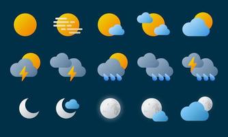 vector ilustración de clima condición pronóstico icono colocar. adecuado para clima artilugio, pronóstico, y noticias.