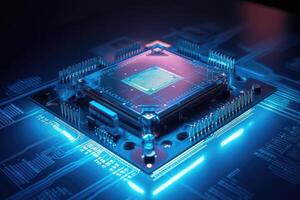 Quantum processor on circuit board. photo
