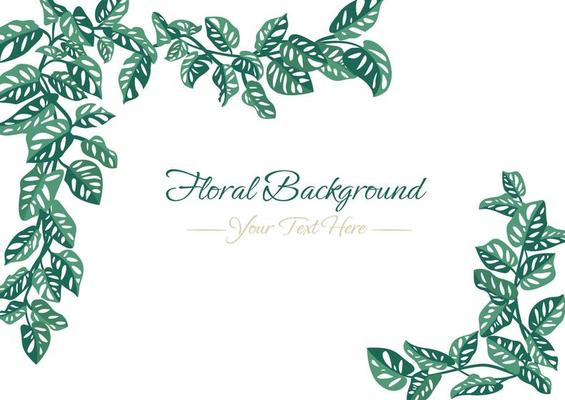 foliage winkle leaves on floral frame background