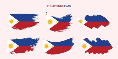 Vector brush stroke philippines flag illustration