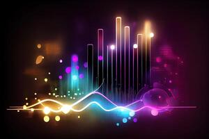 illustration of crypto market data, chart, silhouette crypto currency market, isometric, colorful gradient background photo