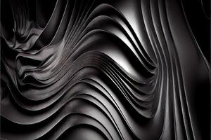generativo ai ilustración de negro ondulado resumen capa como panorama fondo, ganancia y metal foto