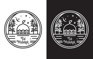 Free Eid Mubarak Muslim icon vector, Ramadan Kareem, Greeting icons, Eid Mubarak outline icons vector