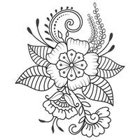 conjunto de diferentes flor línea en blanco antecedentes. flores dibujo con arte lineal en blanco antecedentes. vector