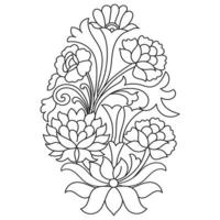 conjunto de diferentes flor línea en blanco antecedentes. flores dibujo con arte lineal en blanco antecedentes. vector