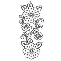 conjunto de diferentes flor línea en blanco antecedentes. flores dibujo con arte lineal en blanco antecedentes. vector