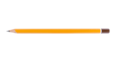 One pencil isolated on a transparent background. Stock photo png