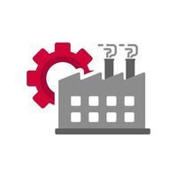 Manufacturing icon with flat style on isolated background vector