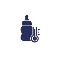 bebé botella temperatura icono en blanco vector