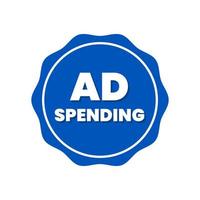 Ad spending revenue business icon label badge design vector