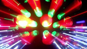 abstrakt funky Discoball Spinnen mit Licht Auswirkungen und Strahlen perfekt Clip zum Verein Visuals oder Party und Feier video