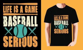 Life is a game baseball serious vector