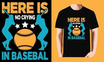 here is no crying in baseball vector