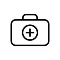 First aid kit icon in line style design isolated on white background. Editable stroke. vector