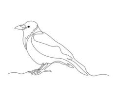 abstract Bird Raven Continuous One Line Drawing vector