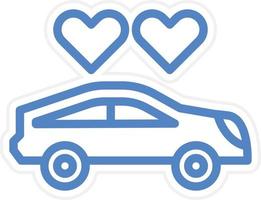 Wedding Car Vector Icon Style