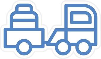 Baggage Truck Vector Icon Style