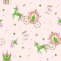 Pink background and green hourse. vector