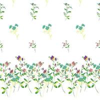 White background and green flowers. vector