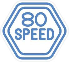 80 Speed Limit Vector Icon Style